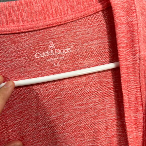 Cuddl Duds Seriously Soft 2-Piece Tee & Wrap Set Coral Size 3X - Picture 9 of 10